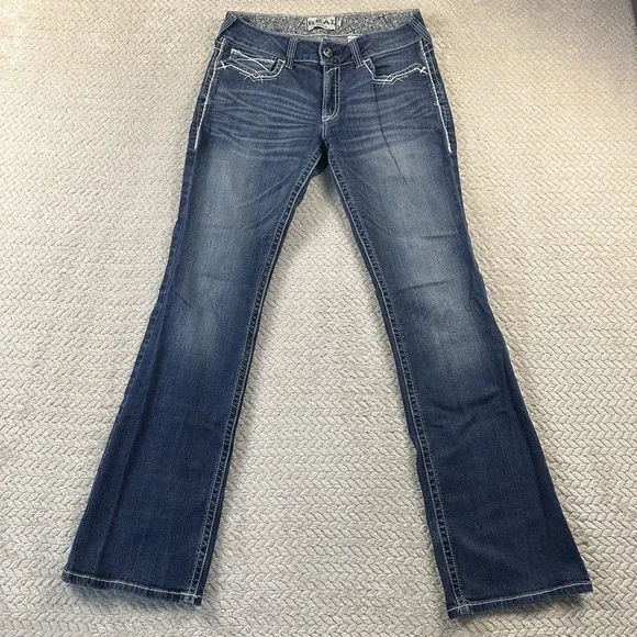 Ariat Jeans Womens 31 L (32x34) Tall Bootcut Mid Rise Western Outdoors Cowgirl - Picture 1 of 16